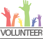Bild H&auml;nde Aufschrift Voluntier